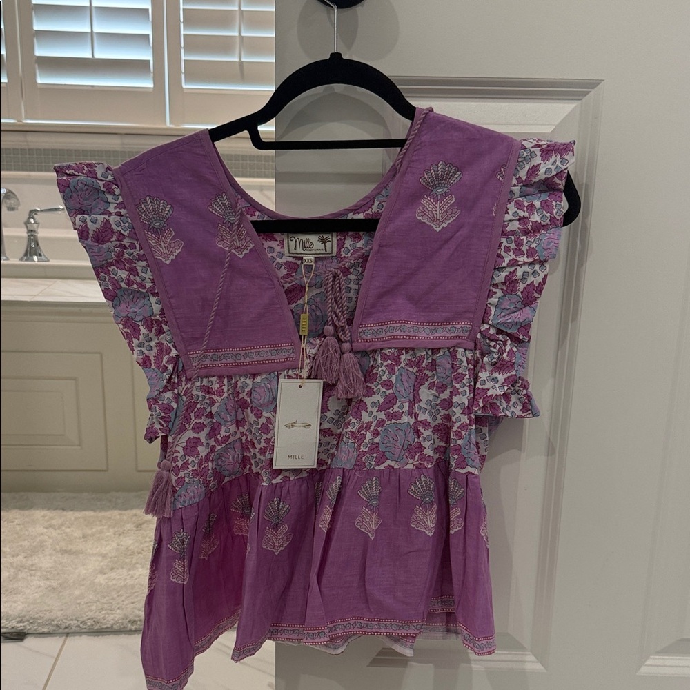 Purple Embroidered Women's Top